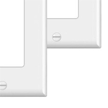 10 Pezzi, Piastra da Parete Decorator 2 Gang Standard Size Outlet Cover per Prese GFCI e USB, H4.53 Pollici X W4.57 Pollici Bianco