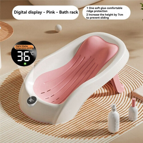 Baby Bath  with Thermometer, Foldable Support for Newborns 0-6 Months, 1