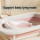 Baby Bath  with Thermometer, Foldable Support for Newborns 0-6 Months, 4