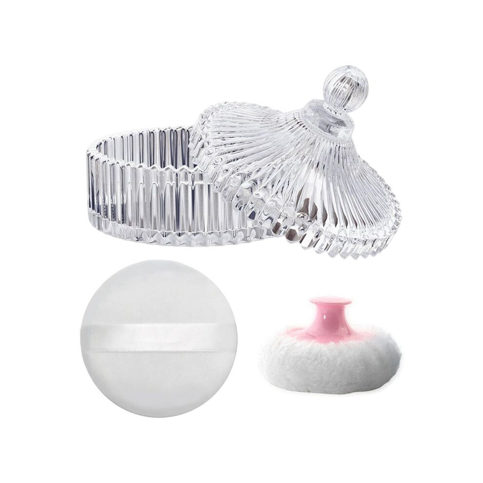Exogio Body Powder Puff And Container Set Dusting Powder Puff For Women Baby And Loose Powder Containers For Wet Dry Makeup