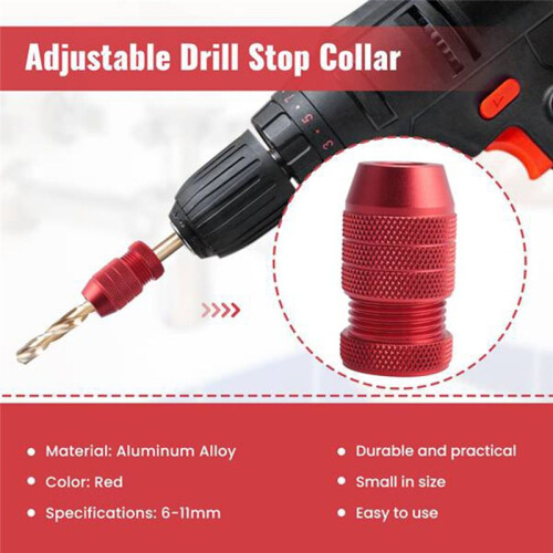 Drill Depth Stop for Drill Bits,Drill Stop Collar Limit Rings Locator Depth Stopper for Drilling 2-5mm 6-11mm Drill Bit 1