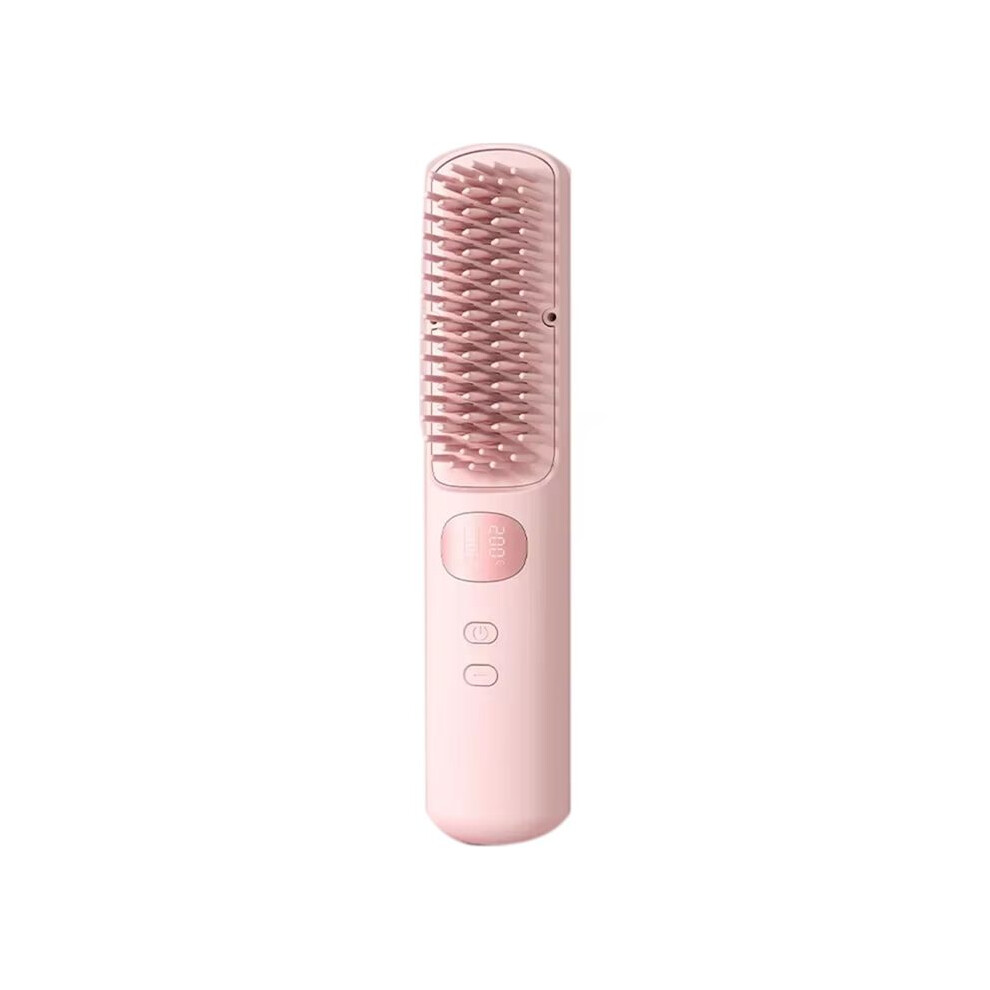 Portable Wireless Hair Straightener - Negative Ion Technology, Dual-Purpose Styling Comb for Curling & Straightening