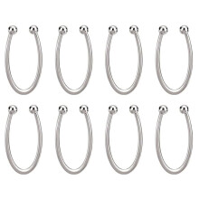 8 Pcs Bikini Closure, Metal Strap Hooks Alloy Bikini Pins Clips U Shape Ring Buckle Chest Closure Connector Silver