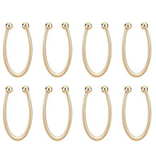 8 Pcs Bikini Closure, Metal Strap Hooks Alloy Bikini Pins Clips U Shape Ring Buckle Chest Closure Connector Gold
