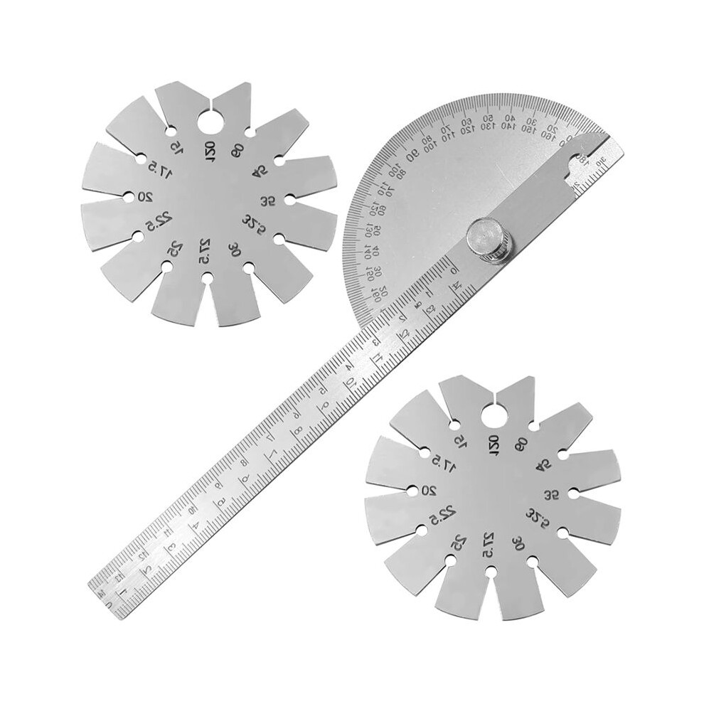 15-120 Degree Knife Angle Finder And 180 Degrees Protractor Kit, Bevel Gauge Angle Gauges Ruler Measuring Tool 4713004368064