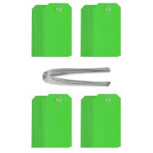 200 Etiquetas de Plástico para Envío de 4 3/4 X 2 3/8 Pulgadas con Alambre, Impermeables, para Etiquetar, de Plástico, en .
