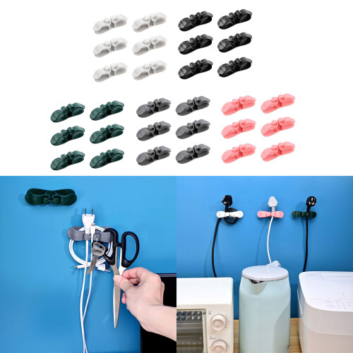 Set of 6 Efficient Appliances Cable Management Sturdy-Black 1