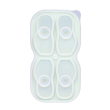 Ice Moulds for Chill Beverages 4 Grids Silicones Ice Cube-Green