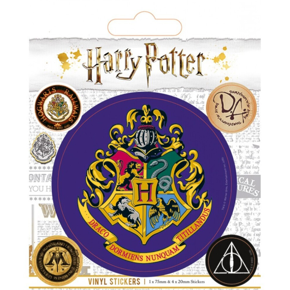 Harry Potter Vinyl Hogwarts Stickers (Pack Of 5) Multicoloured
