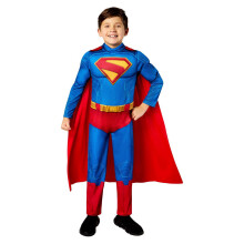 (7-9 Years, Blue/Red) Superman Childrens/Kids Deluxe Costume