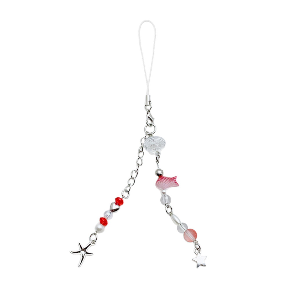 Acrylic And Alloy Mobile Phone Hanging Decoration Colorful- Red 7732000777615