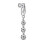 Anneau de nombril élégant, aucun perçage-rangée de diamant 7 1