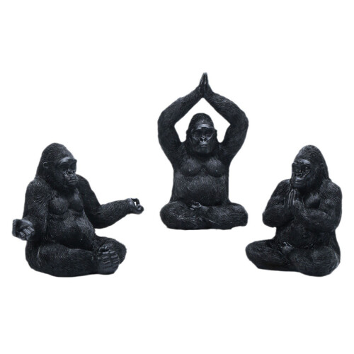 Praying Figurines Indoor Decors Meditating Chimpanzee Statue-B 1