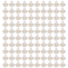 100Pcs Silicone Earring Backs Secure Locking Replacements-Gold