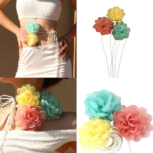 Collier à chaîne réglable en forme de fleur de camélia, couleur 1