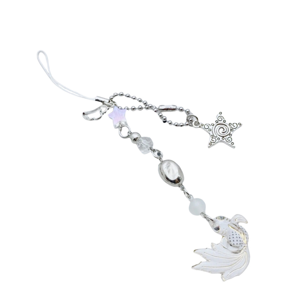Trendy Fish Star Bead Phone Charm Pendant For Stylish- White 7732000778148