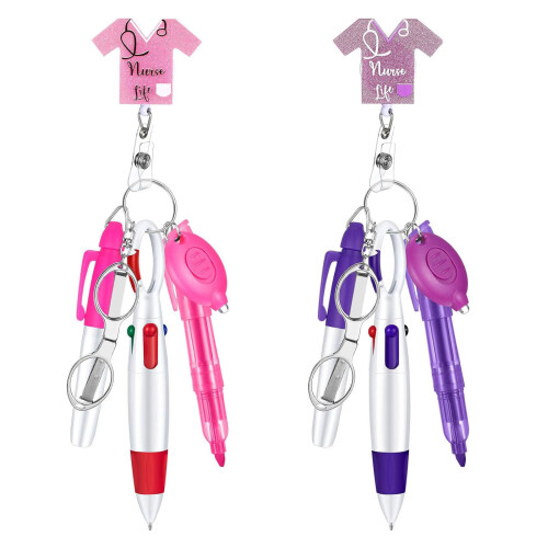 Multi Functional Nurse Accessory Set with Pen Light-Purple 1