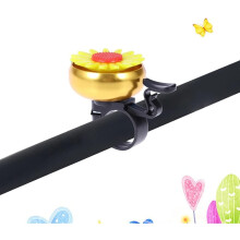 Campainha clássica para bicicleta, flor amarela, leve, em liga de alumínio e plástico, para ciclismo seguro, fácil de instalar, som nítido,