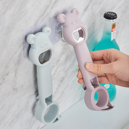Labor Saving 4 In 1 Opener, Easy To Use Ergonomic Design Perfect Gift For Elderly And Arthritis Sufferers, Cute Bear Design Multi Function Kitchen 1