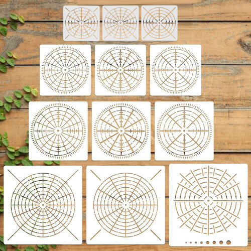 12Pcs Geometric Stencils Geometric Dotting Stencils Templates 2