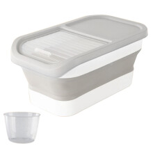Sealed Dog Food Container with Clear Lid Space Saving-White