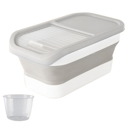 Sealed Dog Food Container with Clear Lid Space Saving-White