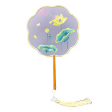 Vintage Hand Fan Chinese Silk Embroidered Fan Home-01A