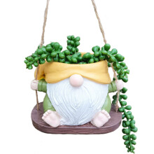 Swing Gnome Planter Pots Hangings Planter for Indoor Outdoor-A