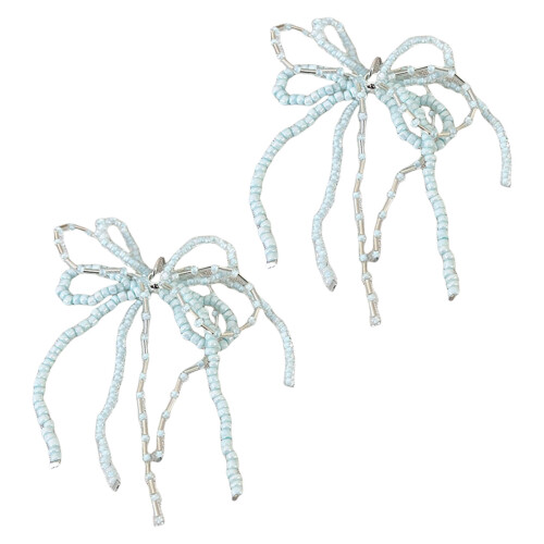 Accents de papillon en perles élégants pour-bleu clair