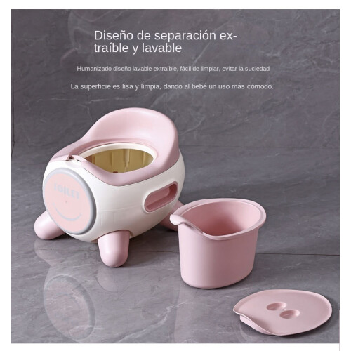 (Corazón círculo rosa) Inodoro infantil con cubo interior 2