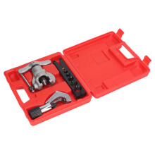 Heavy Duty Flaring Tools Set for Brake Lines, Tube Cutter Kit with 45 Degree Flares Eccentric Cone, Durable Material Double & Single Flaring Tool for