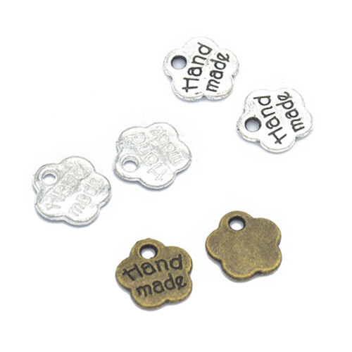 200Pcs Flower Shaped Letter Pendant Collection-ancient silver 1