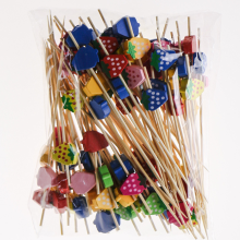 Celebra con estilo: Palillos de cóctel Gold Pearl, elaborados artesanalmente para un toque de lujo, palillos de bambú resistentes y duraderos, una