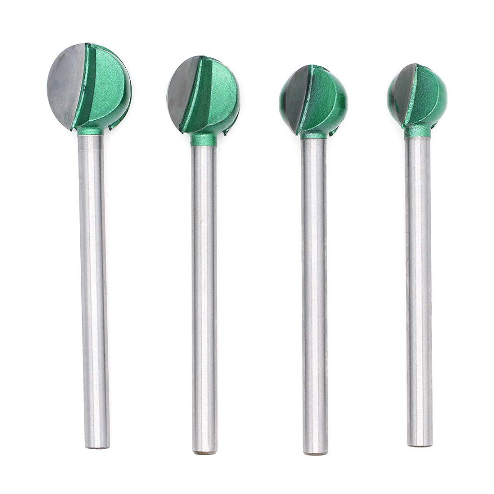 Professional Wood Carver's Toolkit: 4Pcs Round Groove Router Bits, Carbide Alloy For Cnc Routers, Ensuring Smooth Decorative Edges And Anti-Kickback 9128293947602