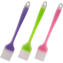 Non-Slip Handle Basting Brushes, Heat Resistant Silicone, Set Of 3, Easy Cleaning, Ergonomic Brush For Cooking And Bbq