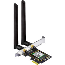 Gan Sreang-Ac, Luasanna Wifi Gigabit, Comhoiriúnach le Intel & AMD, Cárta PCIe An Chomhoiriúnacht is Fearr le PCIe X1, 2x5dbi Antennas