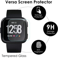 Cosantóir Scáileáin Ardghléine, Gloine Tempered do Fitbit Versa Versa Lite, Clúdach Taispeána atá Frithsheasmhach in aghaidh Scríobtha
