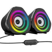 Compacte draagbare luidspreker, mini-gamingluidspreker met kristalhelder geluid en hifi-stereogeluid voor entertainment op desktop en laptop (klein