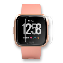 Cosaint Lánchlúdaigh 2.5D, Gloine Tempered do Fitbit Versa Versa Lite, Clúdach Taispeána Criostail Glan, Frithsheasmhach in aghaidh Scrabadh agus