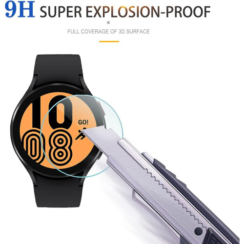 Προστατευτική θήκη για Samsung Galaxy Watch4 44mm, προστατευτικό οθόνης από σκληρυμένο γυαλί 2