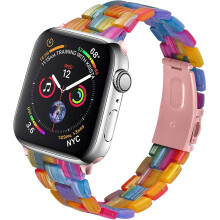 Gładkość i wygoda dla zegarka Apple Watch, wyjątkowy wzór paska dla kobiet i mężczyzn, pasek z żywicy do zegarka Apple Watch Series 7 6 5 4 3