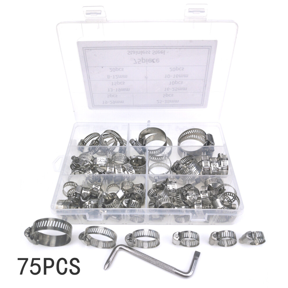 Multipurpose Hose Clamp Collection, Anti-Rust Stainless Steel, Adjustable Worm Gear Clamps For Automotive Pipelines 9340258651717
