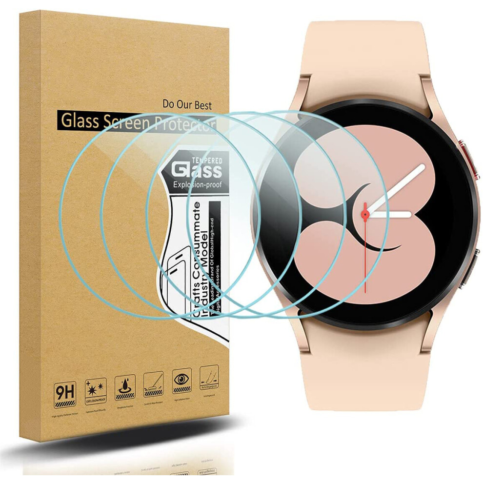 Galaxy Watch Screen Protector, Waterproof High Definition Tempered Glass For Samsung Galaxy Watch 4 (40Mm), Full Coverage Bubble-Free Anti-Scratch, 9128293733205