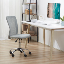 Vinsetto Mesh Back Armless Office Chair with Adjustable Height, Wheels Grey