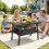 Outsunny Outsunny Folding Camping Table w/ Adjustable Height, Storage Basket, Black 1