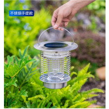 Solar Powered Bug Zapper, 2-in-1 Light Solar & Rechargeable Battery Trap, Practical Fly Light Trap for Indoor Outdoor Use, Silver
