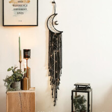 Apanhadores de Sonhos Ecológicos, Decoração Boho Espiritual com Fases da Lua para Parede, Decoração Artesanal Antialérgica para Casa, Presente