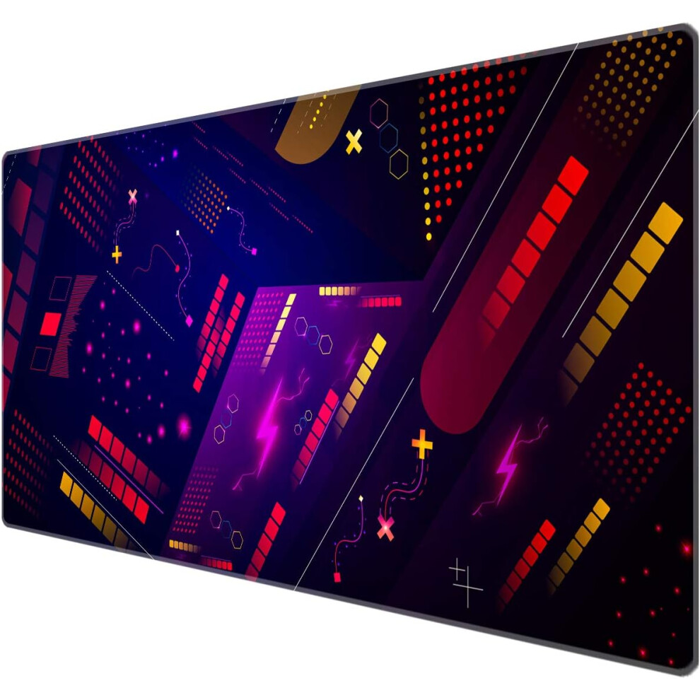 Synthwave Desk Pad, Large Gaming Mousepad For Keyboard And Mouse With Comfortable Surface Texture (35.4X15.7x0.12 Inch) 9128293948562