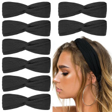 Rutschfestes Yoga-Kopftuch, schweißabsorbierend, weiches Rippstrickmuster für Damen, dehnbares Boho-Haarband, bequem und atmungsaktiv, geeignet