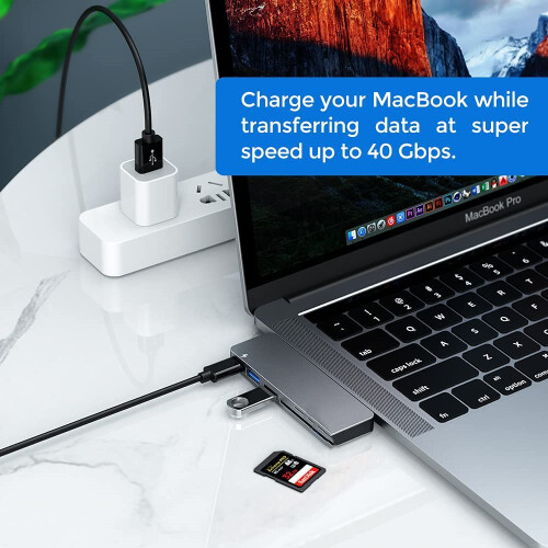 Προσαρμογέας Thunderbolt3 για MacBook, Πολλαπλών θυρών προσαρμογέας με υποδοχή κάρτας SD, 2
